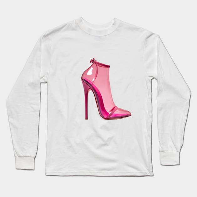 Pink Barbie High Heels Long Sleeve T-Shirt by HuesOfLife